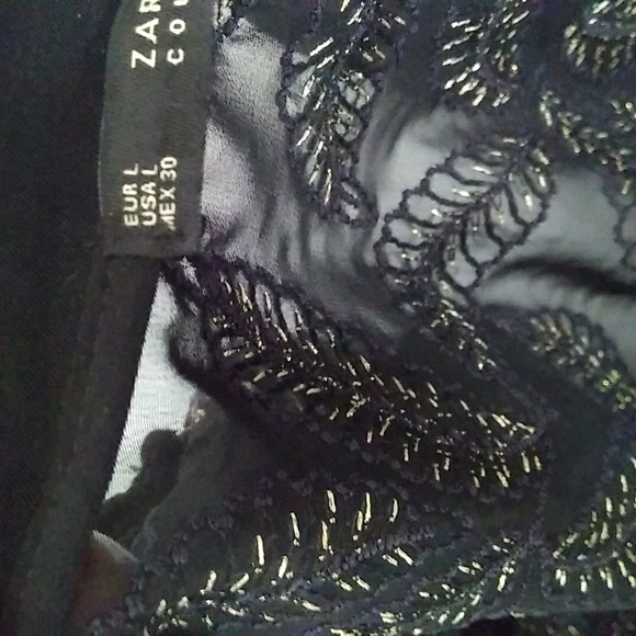 Zara Embroidered Leaf Semi-Sheer Lightweight Bomber Jacket - Picture 12 of 14